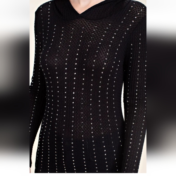 Vocal Rhinestone Stripe Black Hoodie - Picture 3 of 6